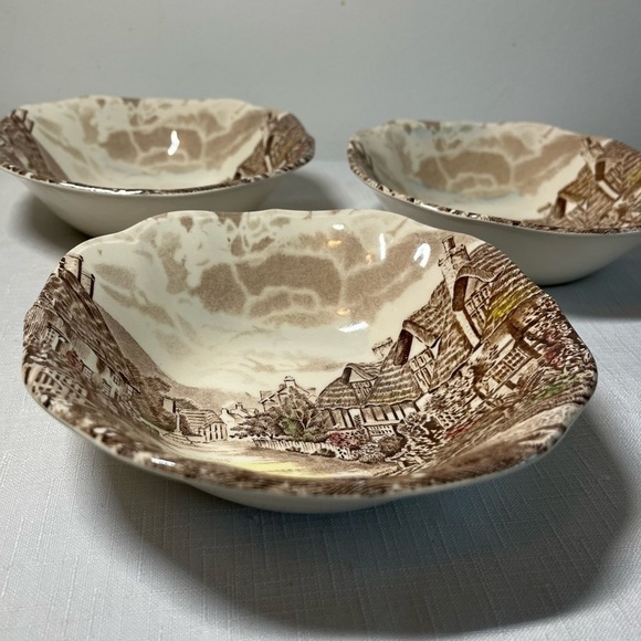 Johnson Brothers Brown and Cream Bowls VINTAGE OLDE ENGLISH COUNTRY SIDE ENGLAND - Picture 2 of 4